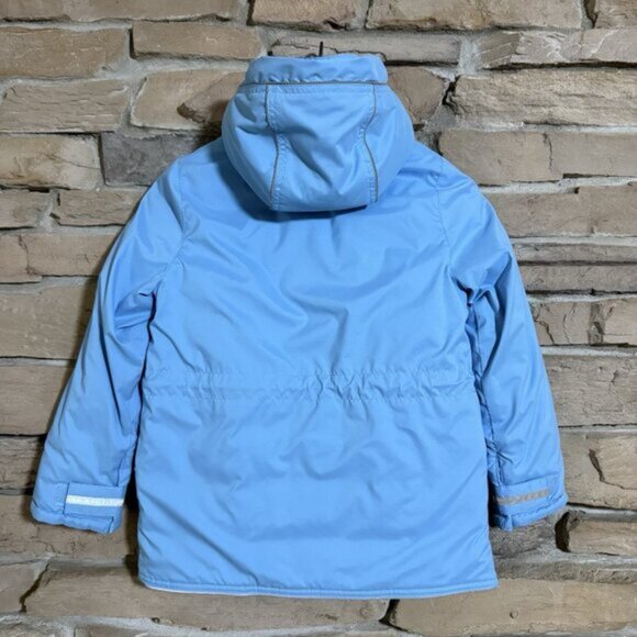 Hanna Andersson Journey’s End Quilted Jacket Kids 130 Blue Rainbow Hooded - Picture 2 of 9